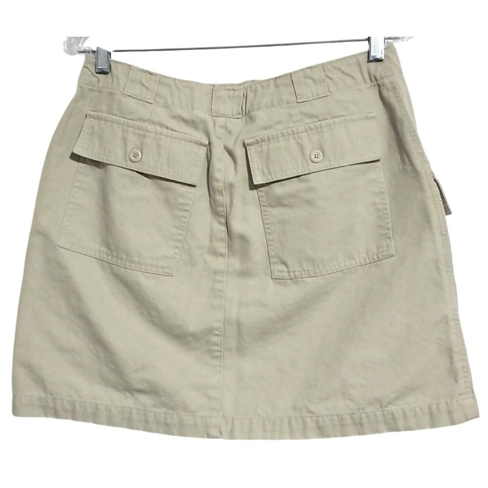 Vintage Y2K Gap Surplus Cargo Skirt Womens Khaki Beige Mini Size 12 Cotton - Picture 4 of 9